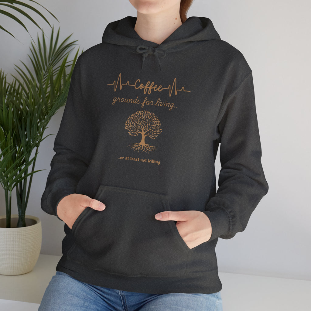 Grounds for living - Coffee Lover's Heavy Blend Hoodie | Cozy Gift for Him or Her | Perfect for Coffee Enthusiasts