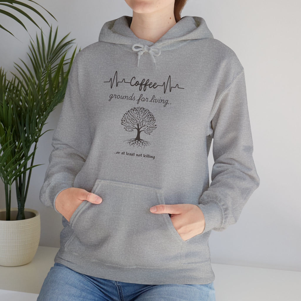Grounds for living - Coffee Lover's Heavy Blend Hoodie | Cozy Gift for Him or Her | Perfect for Coffee Enthusiasts