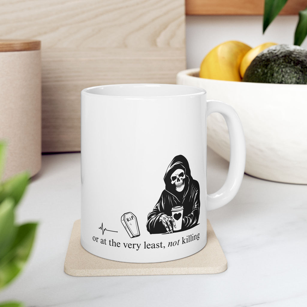 Grounds for living - Coffee Lover's Ceramic Mug | Gift for Coffee Enthusiasts | Kitchen Decor, Home Office Mug