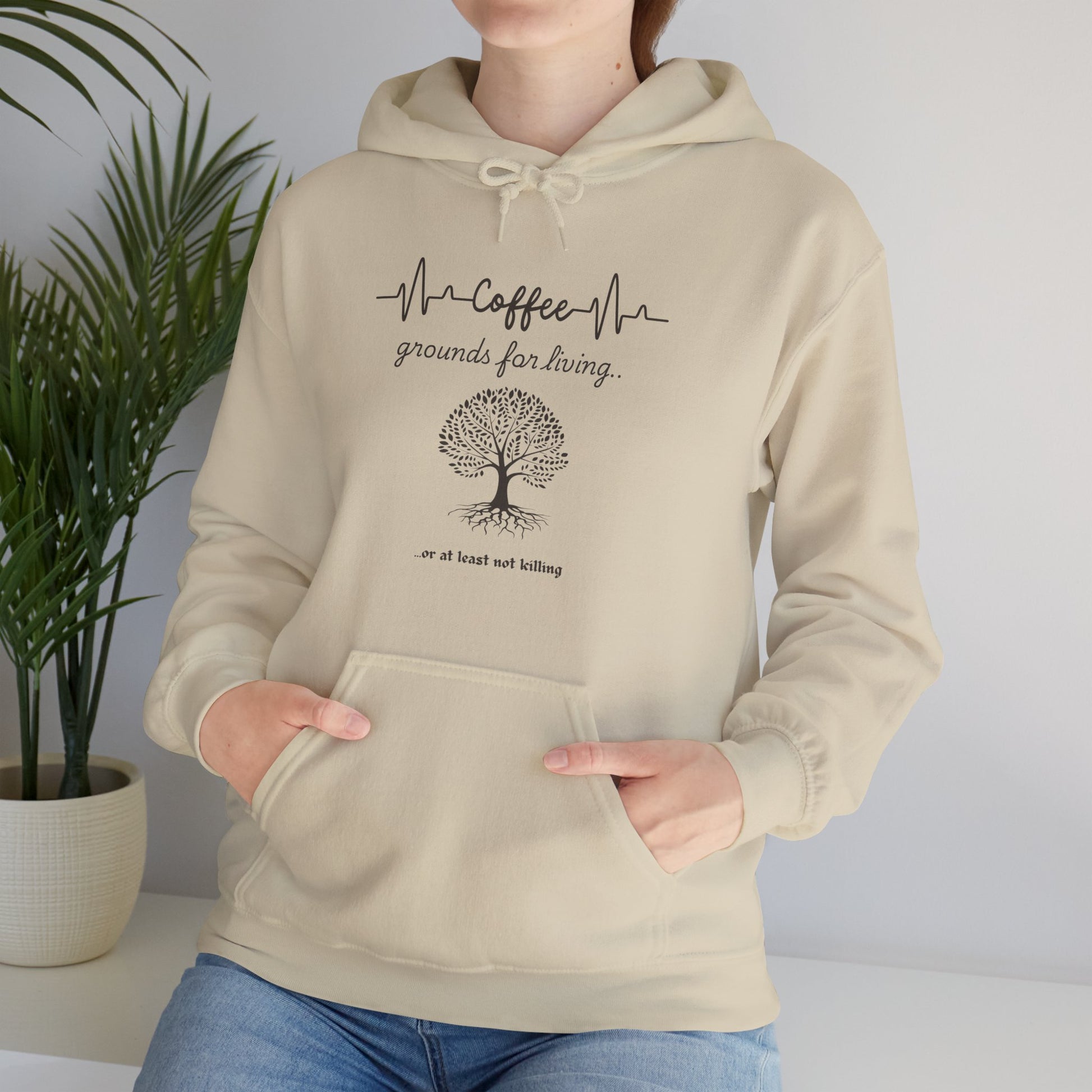 Grounds for living - Coffee Lover's Heavy Blend Hoodie | Cozy Gift for Him or Her | Perfect for Coffee Enthusiasts